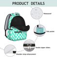 thumbnail image 4 of Blue and White Checkered Pattern Backpack for School, Cute School Bag with Adjustable Shoulder Straps and Padded Back, 15.3"x11"x7.1", 4 of 5