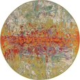 thumbnail image 1 of Unique Loom Tapis Moderne de Couleurs Vives en Plein Air 5' x 5' Rond Multi/vert, 1 of 1