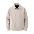 thumbnail image 5 of Men's Corduroy Jacket Lapel Collar Full Zip Up Long Sleeve Casual Coat Classic Textured Outerwear with Pockets, 5 of 9