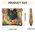 thumbnail image 3 of PU Leather Coin Purse Wallet Compact Water-Resistant Card Cases Money Organizers Black Cat Among Colorful Flowers, 3 of 7