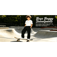 thumbnail image 5 of lcziwo Kids Straight Leg Sweatpants Baggy Sweat Pants with Pockets Boy Open Bottom Drawstring Waist Athletic Jogger Sweatpant Black,10-11Years, 5 of 9