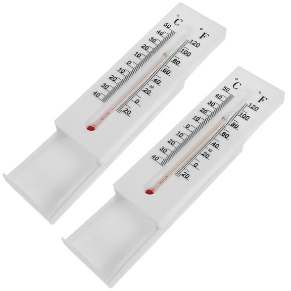 2 Pcs Thermometer Outdoor Spare Key Hider Hidden Holder for outside Wet and Dry White Plastic Office
