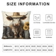 thumbnail image 5 of YINGXI  Pillow Covers - Gifts, Sunflower Cow Pillow Covers, Western Summer Decor, Summer Cow Decorations for Home 24x24in, 5 of 5