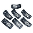 thumbnail image 2 of Kit 7pcs For 2014-2018 Jeep Cherokee 4-Door Matte Black Mesh Grille Grill Cover Glossy Blk Trim Insert, 2 of 7