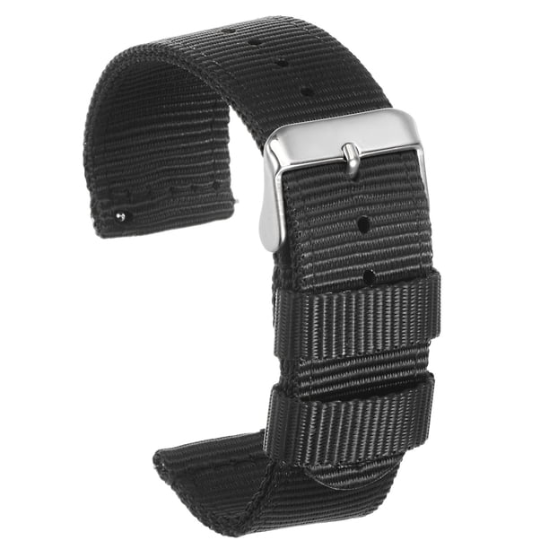 Amarillo Nylon Reloj Correa 22mm Ancho Duradero Nylon Correa con Plata Hebilla, Universal Reemplazo Lienzo Reloj Correa 36