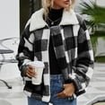 thumbnail image 4 of SWSMCLT Women's Vintage Jacket Soft Outerwear Fashion Coat Winter Fall Spring Stretch Casual Zip Front Pocket Loose Black White Small, 4 of 4
