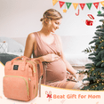 thumbnail image 7 of Diaper Bag Backpack, Multifunctional Baby Diaper Bags with Changing Station &Foldable Crib, Large Baby Bag for 0-6 Mouth Boys Girls w/ USB Charging Port&Stroller Strap, Mom Gifts Baby Essentials(Pink), 7 of 7