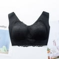 thumbnail image 3 of Dadaria Lace Bralettes for Women with Support Racerback Plus Size Unadjustable Sports Extra-Elastic Breathable Lace Trim Bra Black 50,Female, 3 of 4
