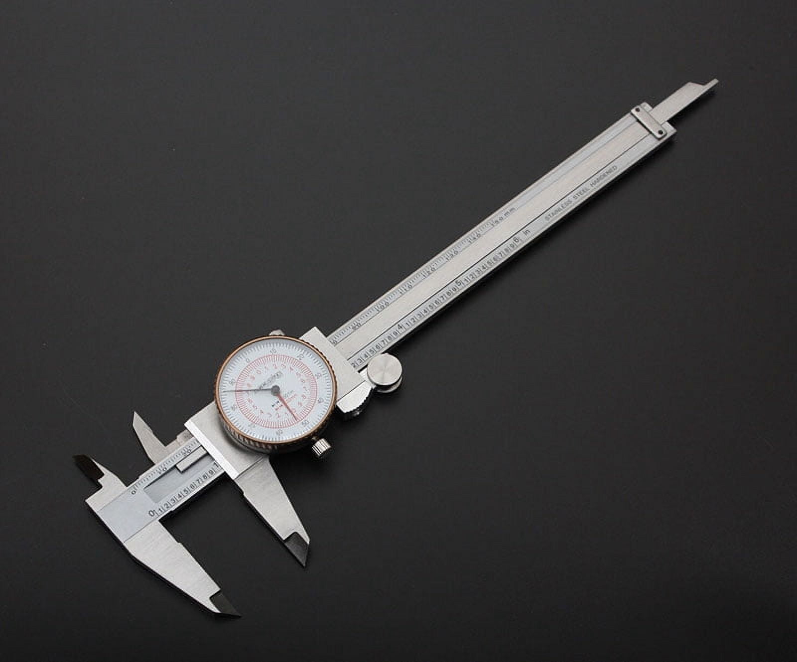 Accusize 0-6''/0-150 mm by 0.001''/0.02 mm Inch/Metric Dual Needle Precision Dial Caliper Stainless Steel, P920-S236