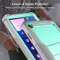 thumbnail image 5 of SaniMore for Lenovo Tab M10 (3rd Gen) 10.1" TB-328F 2022 Case, 3 Layers Multi-Functional [Built-in Kickstand] Heavy Duty Shockproof Rugged Protective Case for Lenovo Tab M10 (3rd Gen), Green, 5 of 8