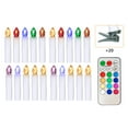 thumbnail image 3 of 20 PCS Flameless Candles with Remote Control Realistic Color Changing LED Candles Battery Powered Christmas Tree Flickering Taper Candle Lights with Clips for Wedding Party Decoration, 3 of 8