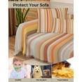 thumbnail image 4 of Orange Vertical Stripes Sofa Couch Covers for Dog,Washable Sectional Couch Slipcovers for Loveseat with Tassels,Ombre Geometric Abstract Minimalist Non Slip Sofa Throw Cover Blanket Large 71x102, 4 of 8