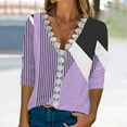 thumbnail image 2 of Dyegold Casual Long Sleeve Tops For Women Fashion Fall 2023 V Neck Lace Trim Sexy Blouses Floral Printed Shirts Loose Tshirt, 2 of 5