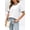 White, variant on Womens Blouse Solid Crew Neck Casual Top Lilac m
