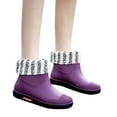 thumbnail image 3 of IUJSOY Garden Shoes Women Slip on Warm Rain Boots Waterproof Lightweight Deck Short Booties, 3 of 5