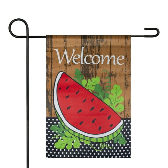 Welcome Watermelon Slice Spring Outdoor Garden Flag 12.5" x 18"