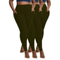 thumbnail image 2 of 3 Pack Yoga Pants for Women with Pockets Plus Size XL-5XL Fleece Lined Leggings Casual High Waisted Stretchy Warm Athletic Workout Trousers, 2 of 8