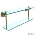 thumbnail image 4 of Astor Place Two Tiered Glass Shelf - Satin Nickel / 22 Inch, 4 of 5