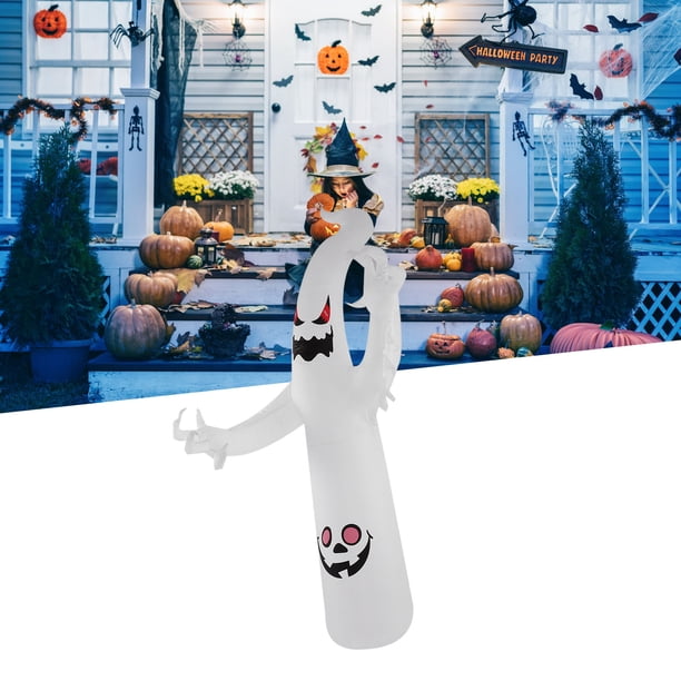 Fantasma Inflable De Halloween, Luces LED De Decoración Inflables De Halloween A Prueba De Desgarros De 2,4 M Blancas Para Exteriores
