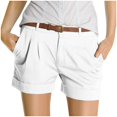 thumbnail image 6 of BLOCLOALO Casual Shorts Stretch Shorts Women's Fashion Shorts Short Chino Trousers Pleated Fake Pocket Pants Work Shorts Active Shorts Comfy Shorts White Xl, 6 of 9