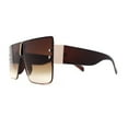 thumbnail image 3 of Womens Luxury Flat Top Thick Temple Mafia Sunglasses Brown Gold Brown, 3 of 4