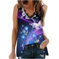 thumbnail image 1 of Camiseta Sin Mangas Para Mujer Tops Sin Mangas Encaje Con Cuello en V Patchwork Día de La Independencia Estampado Sin Mangas Blusa Superior Odeerbi ODB167264, 1 of 5