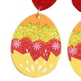 thumbnail image 7 of 1 Pair Easter Egg Earrings Women Elegant Colorful Bunny Flower Pattern Stud Earrings Shining Acrylic Drop Earrings, 7 of 7