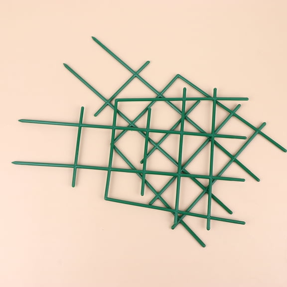Baluue 5-Pack Plastic Garden Trellis Plant Support Cage Mesh Stand for Climbing Flowers and Vines, Green