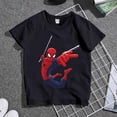 thumbnail image 1 of Cute Cartoon Spiderman Familia Ropa a juego Papá Mamá Niños Niñas Trajes a juego Niños Adultos Ropa de verano Negro T-shirtKid (110) Gao Jinjia LED, 1 of 2