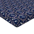 thumbnail image 4 of Ambesonne Japanese Fitted Sheet, Circular Branch Floral Art, Full Size, Night Blue and Pale Pink, 4 of 5