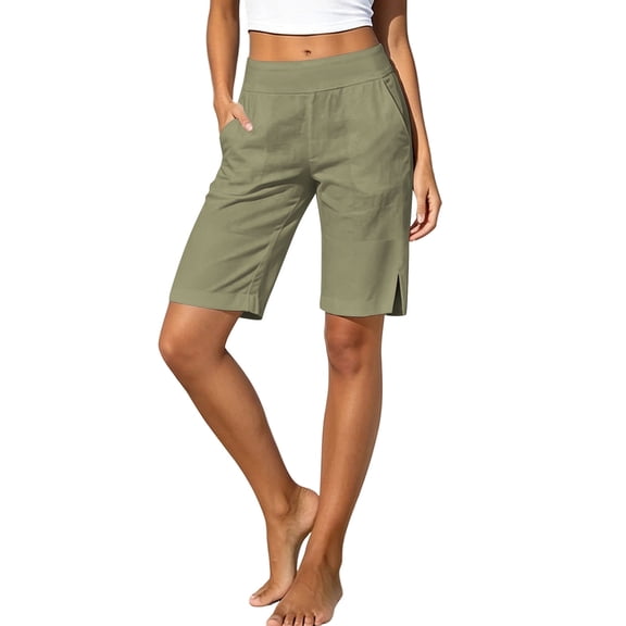 HAPIMO Women's Shorts With Pockets Summer Style Casual Style Beach Style Perfect For Casual Outings And Events Army Green L