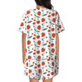 thumbnail image 3 of Naloa Strawberries Women's Short-Sleeved Pajama Set, Loungewear, Summer pajamas, Breathable Cozy - XX-Large, 3 of 9