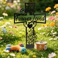 thumbnail image 4 of CZSCPDAW 6 Inch Cross Memorial Metal Stake, Decorative Outdoor Accent for Lawn and Patio, 4 of 8