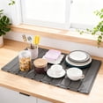thumbnail image 3 of Yucurem Large Foldable Stone Dish Drying Mat, 24.8" x 15.75" Quick-Dry Diatomaceous Non-Slip PU Pad for Kitchen Counter Dishes Cups (Dark Gray), 3 of 8