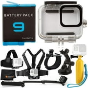 GoPro HERO9 HERO10 HERO11 Accessory Bundle with Battery, Housing, Monopod + More
