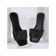 thumbnail image 7 of Women's Summer Beach Slippers - Indoor & Outdoor Rhinestone Casual Fashion Square Open Toe Flat Bottom Sandals, 7 of 7