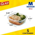 Glad Medium Set of 5 Square Food Storage Containers, Sandwich Size, 25