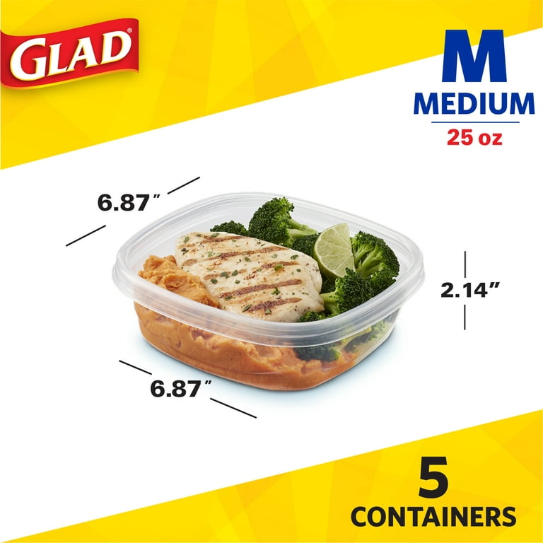 Glad Entree M size, 5 containers