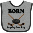 thumbnail image 3 of Inktastic Future Hockey Player Born to Play Hockey Boys Baby Bib, 3 of 4