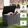 thumbnail image 4 of EasyUp 45 Gallon Resin Deck Box, Lockable Patio Outdoor Storage Box for Furniture, Garden Tools and Tools Storage, Waterproof Outside Storage Boxes(Black), 4 of 7