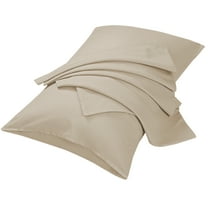 PiccoCasa 1800 Series Brushed Microfiber Pillowcases Set of 2, Khaki Travel(14"x20")