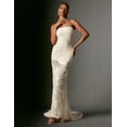 thumbnail image 2 of Vestido BELLA BARNETT bordado blanco maxi sin tirantes para mujer, 2 of 3