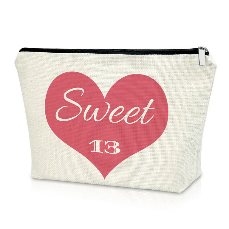 Sweet 13 Birthday Gift Makeup Bag Happy 13 Year Old Birthday Gift for  Daughter from Mother Father Graduation Gifts for Women Sister Girls  Friendship Gifts for Best Friends Bestie Cosmetic Travel Bag 