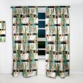 thumbnail image 2 of Designart 'Tropical Leaves Retro Pattern II' Mid-Century Modern Curtain Panel, 2 of 5