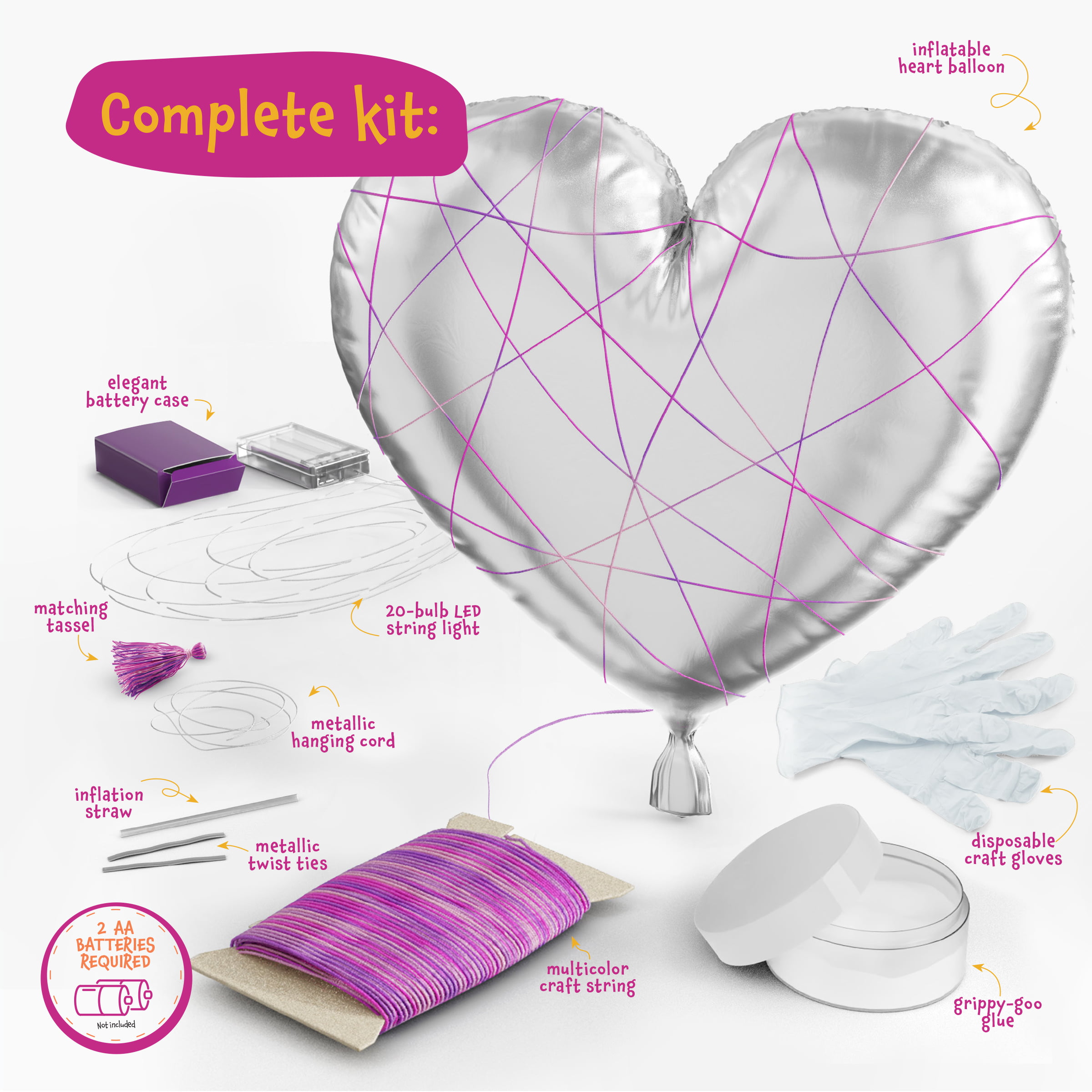 1Set Heart String Art Kit Craft Cupcake All Necessary Accessories