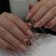 thumbnail image 1 of Uñas postizas CHAONENG Almond Medium 3D Leopardo Flor 24 piezas, 1 of 7