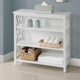 thumbnail image 3 of Coventry White Wood Open Shelf Bathroom Storage with Three Shelves, 3 of 7