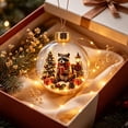 thumbnail image 4 of Light Up Animal Christmas Ball Ornament for Tree Decor, Glowing Christmas Balls Ornament with Mini Raccoon & LED Warm Lights, Clear Winter Scene Balls for Mantel Window, Holiday Keepsake, 4 of 9