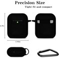 thumbnail image 4 of For Airpods Case Compatible With Airpods 1 & 2 Front-Led Visible Case Cover Skin With Carabiner Scratch-Resistant Case-Black, 4 of 6