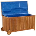 thumbnail image 6 of vidaXL Patio Storage Box Outdoor Cushion Box with Wheels Solid Wood Acacia, 6 of 7